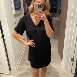 Short Sleeve Black Shift Dress by Babaton